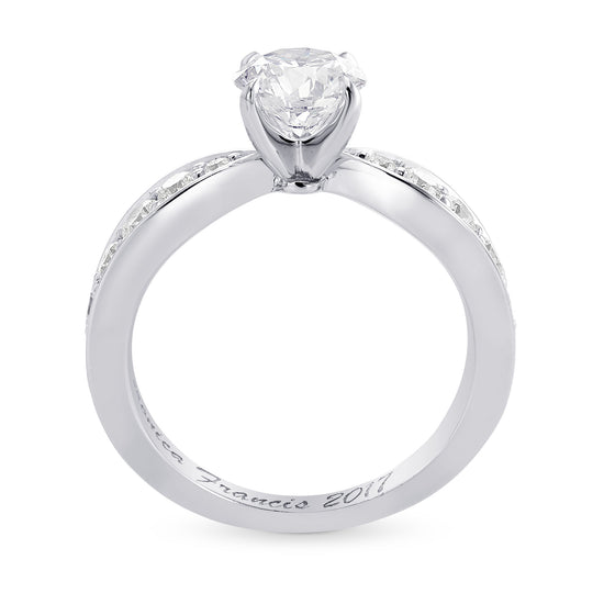 Faint Pinkish Brown Round Diamond, Side-stone Ring