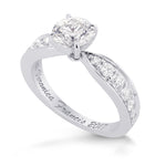 Faint Pinkish Brown Round Diamond, Side-stone Ring