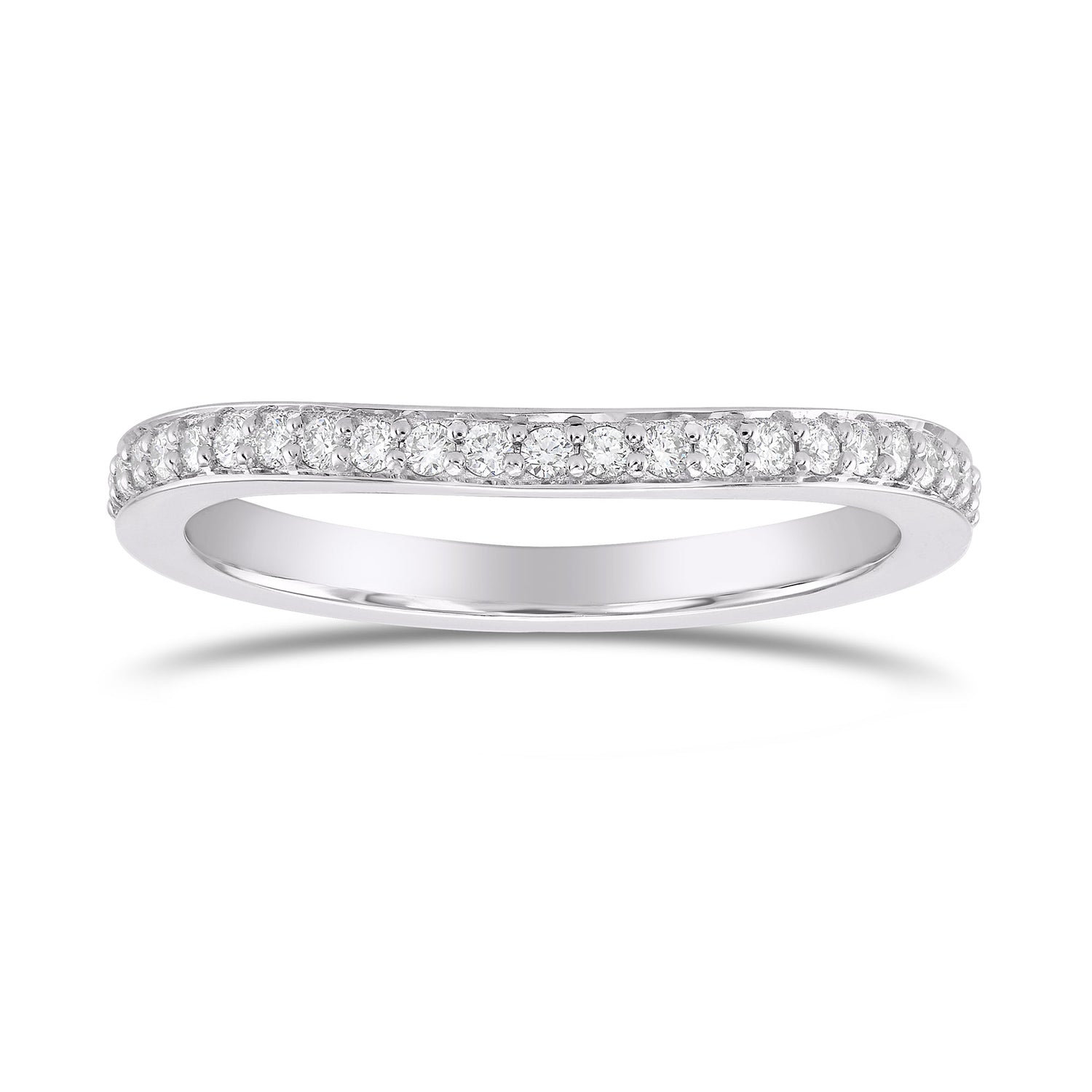 Contoured Diamond Wedding Band 