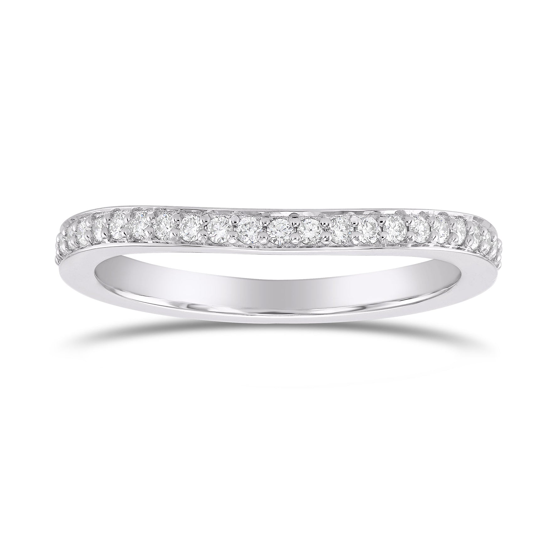 Contoured Diamond Wedding Band 