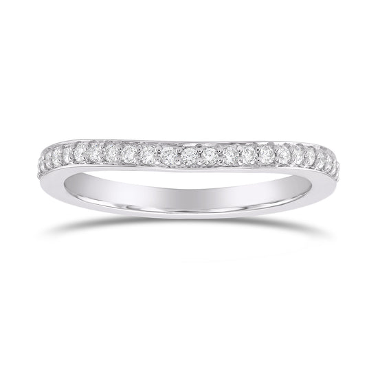 Contoured Diamond Wedding Band 