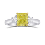 Fancy Yellow Radiant & Trapezoid Diamond Engagement & Wedding Ring Set