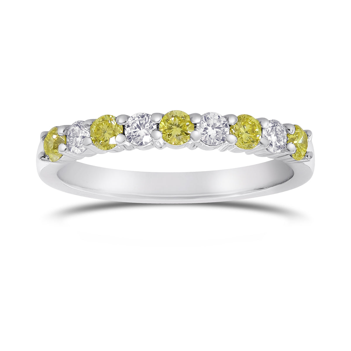 Fancy Yellow Radiant & Trapezoid Diamond Engagement & Wedding Ring Set