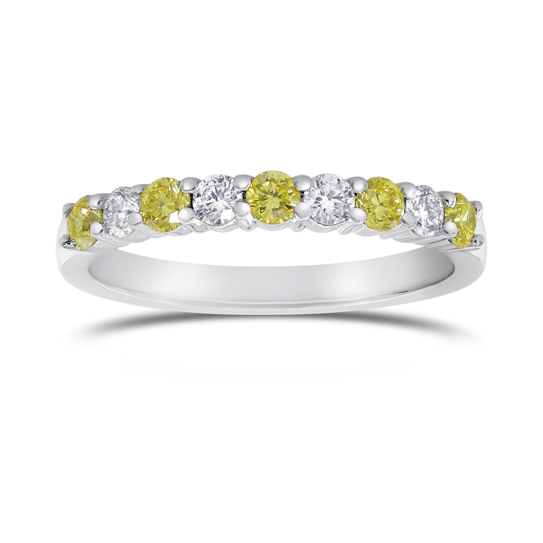 Fancy Yellow Radiant & Trapezoid Diamond Engagement & Wedding Ring Set