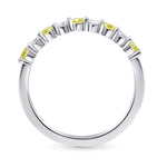 Fancy Yellow Radiant & Trapezoid Diamond Engagement & Wedding Ring Set