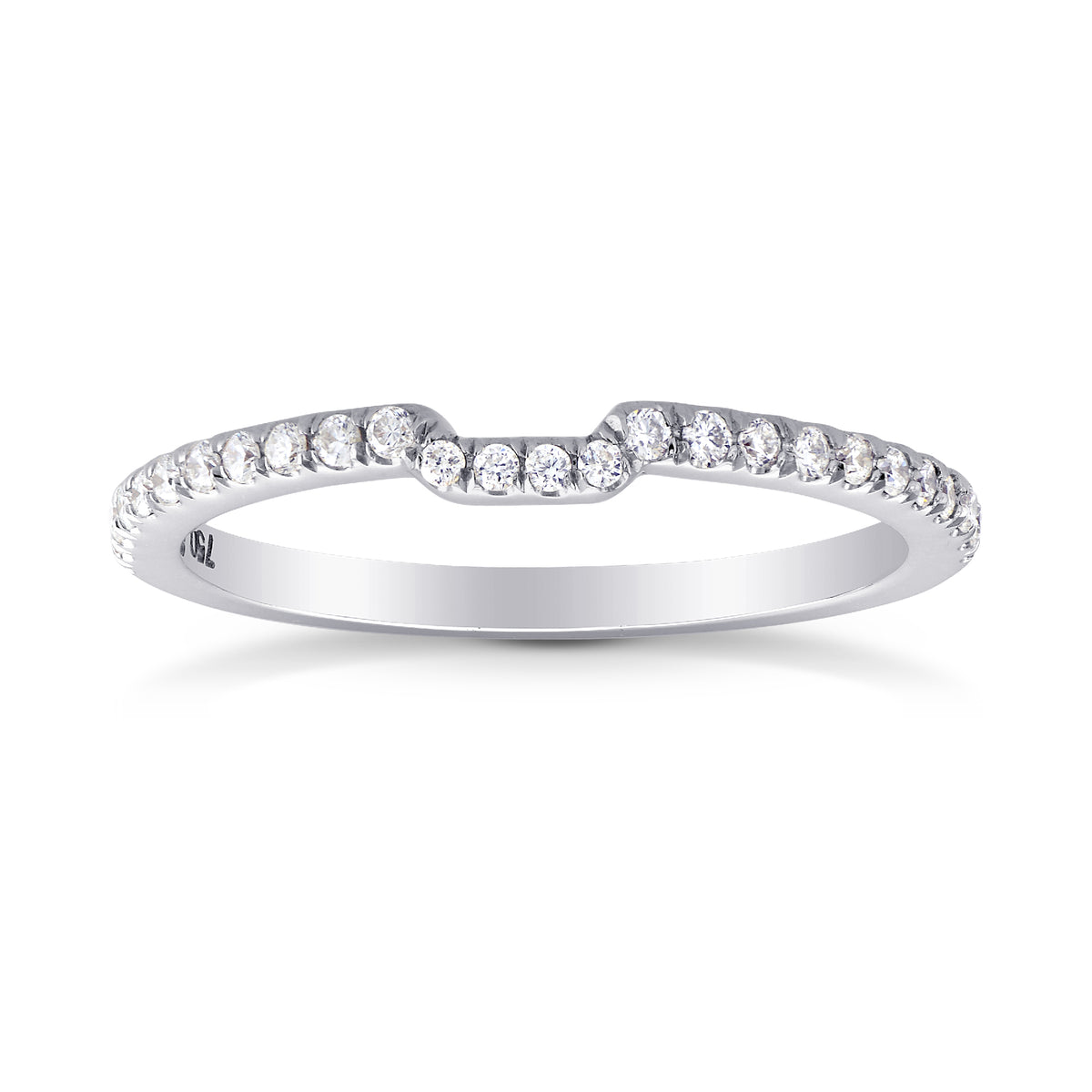 Contoured Half Eternity Diamond Wedding Band Ring