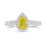 Fancy Intense Yellow Pear Diamond Halo Ring