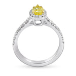 Fancy Intense Yellow Pear Diamond Halo Ring