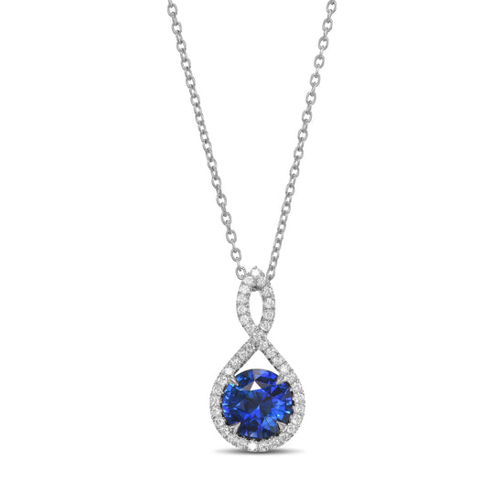 Cushion Diamond Halo Cross-over Pendant - 3