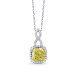 Cushion Diamond Halo Cross-over Pendant - 5