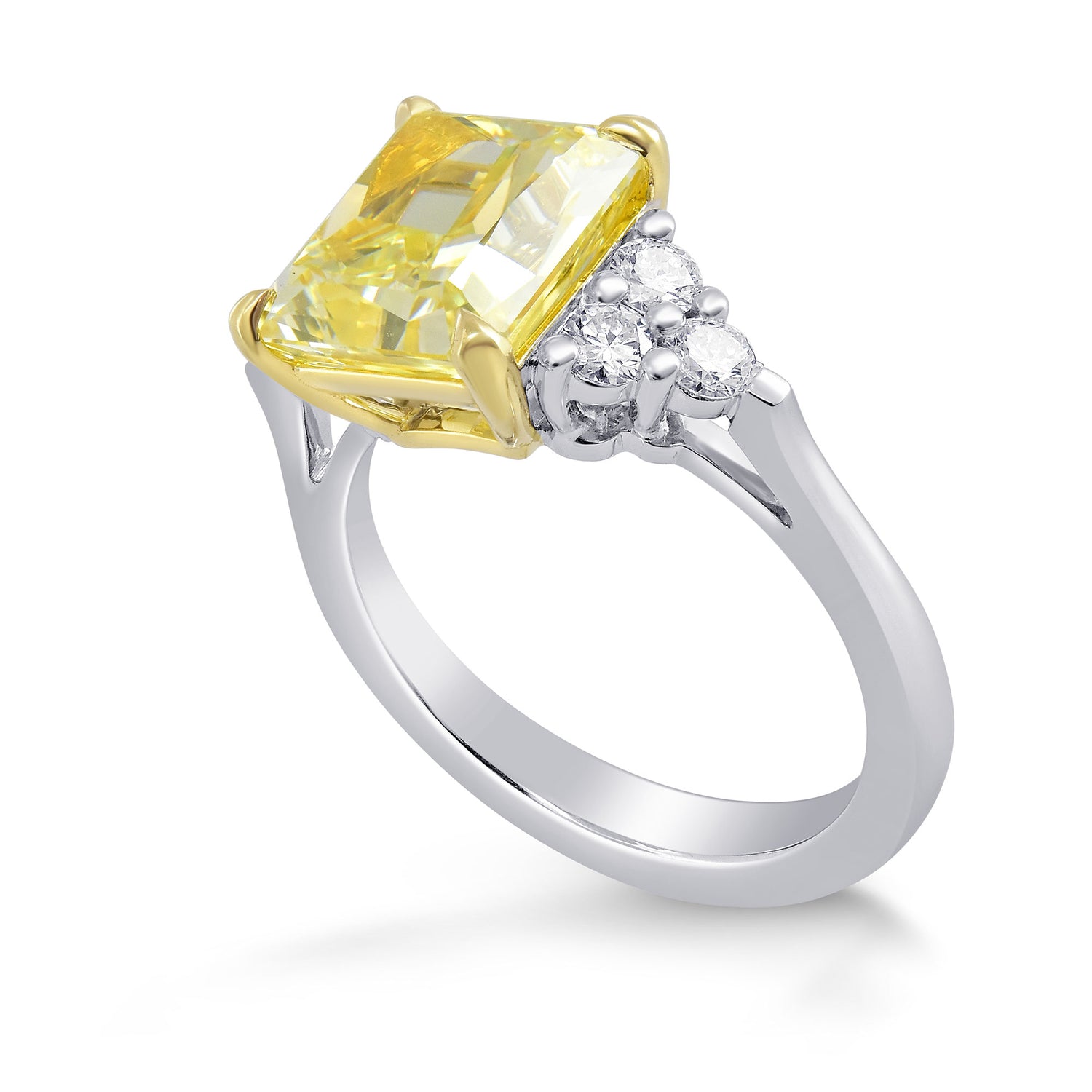 Fancy Yellow Radiant Diamond Accent Ring