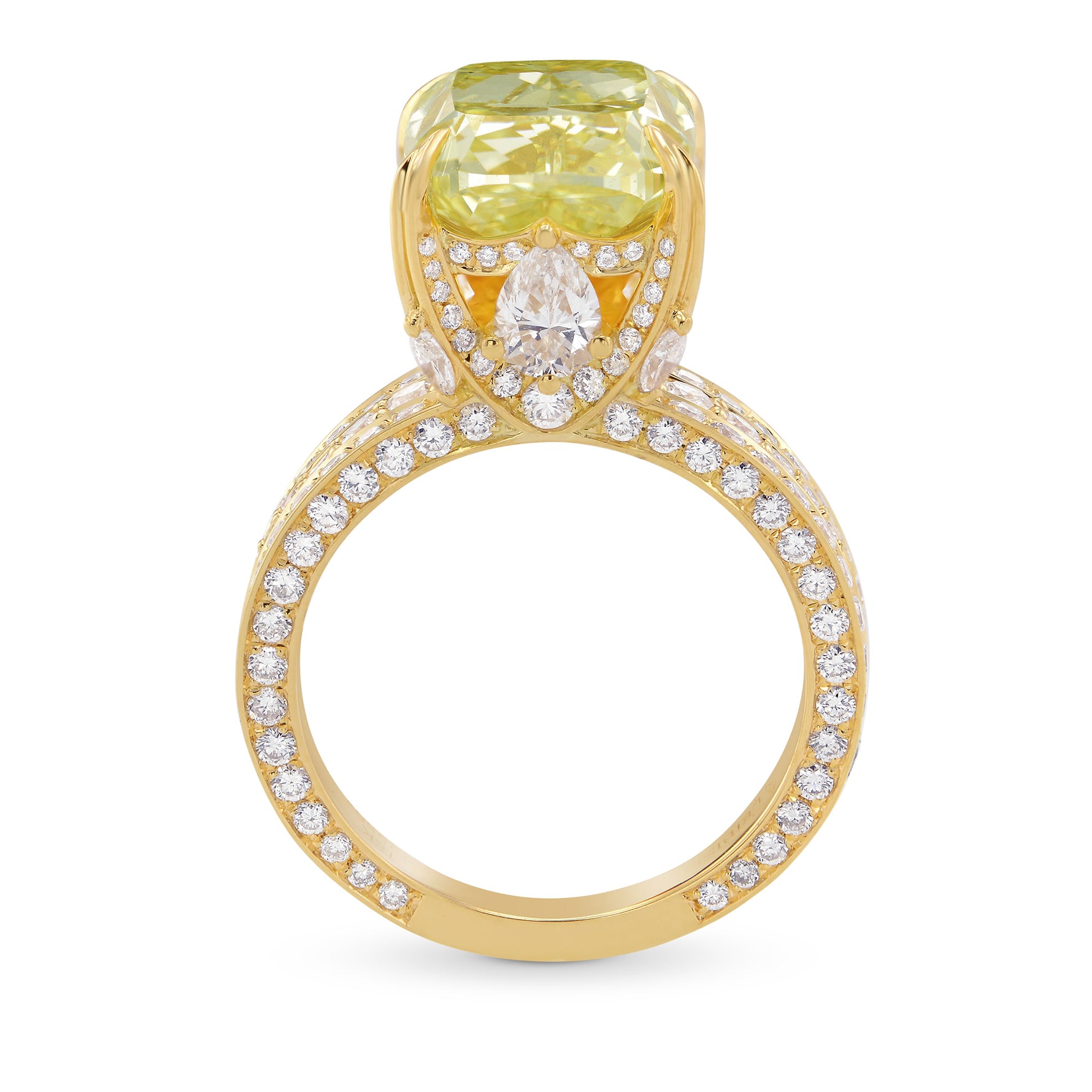 Fancy Intense Yellow Cushion Extraordinary Diamond Ring
