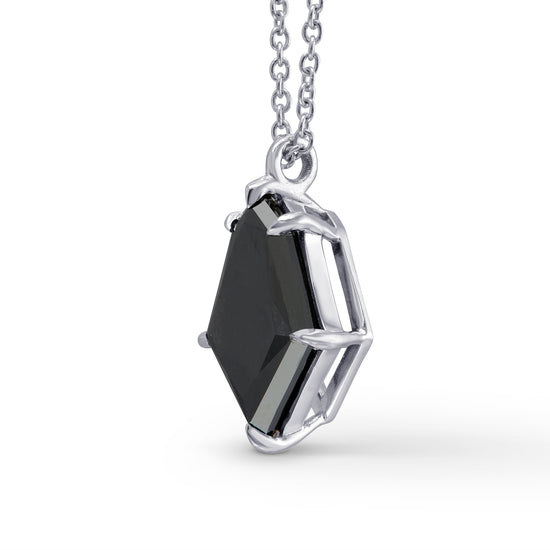 Natural Unheated Black Diamond Kite Shaped Solitaire Pendant 