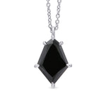 Natural Unheated Black Diamond Kite Shaped Solitaire Pendant 