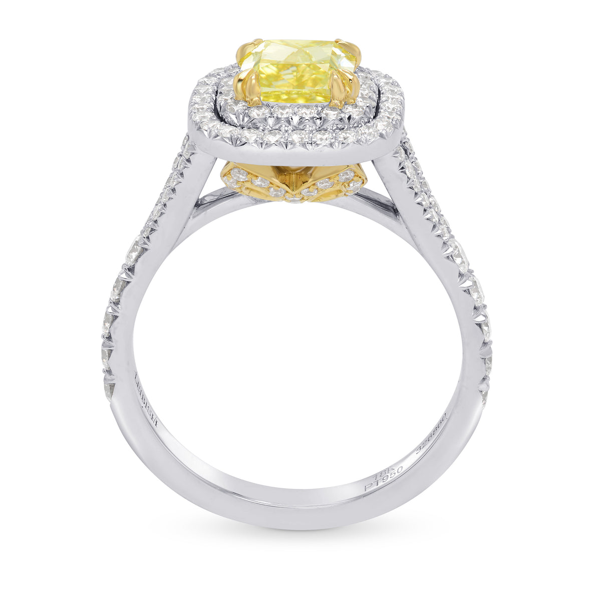 Fancy Intense Yellow Radiant Diamond Double Halo Ring