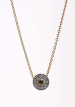 Fancy Intense Yellow & Round Pave Diamond Pendant