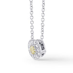 Fancy Intense Yellow & Round Pave Diamond Pendant