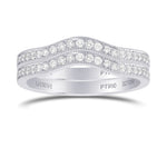 Two Contoured Milgrain Diamond Wedding Bands 