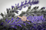 Light Pink Cushion Halo Diamond Ring