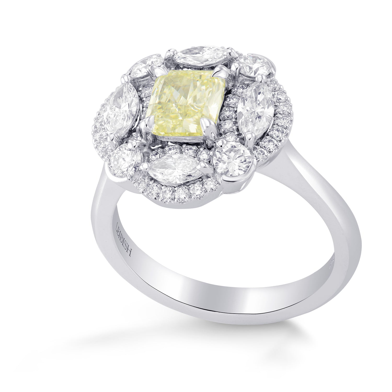 Fancy Yellow Radiant Diamond Extraordinary Ring