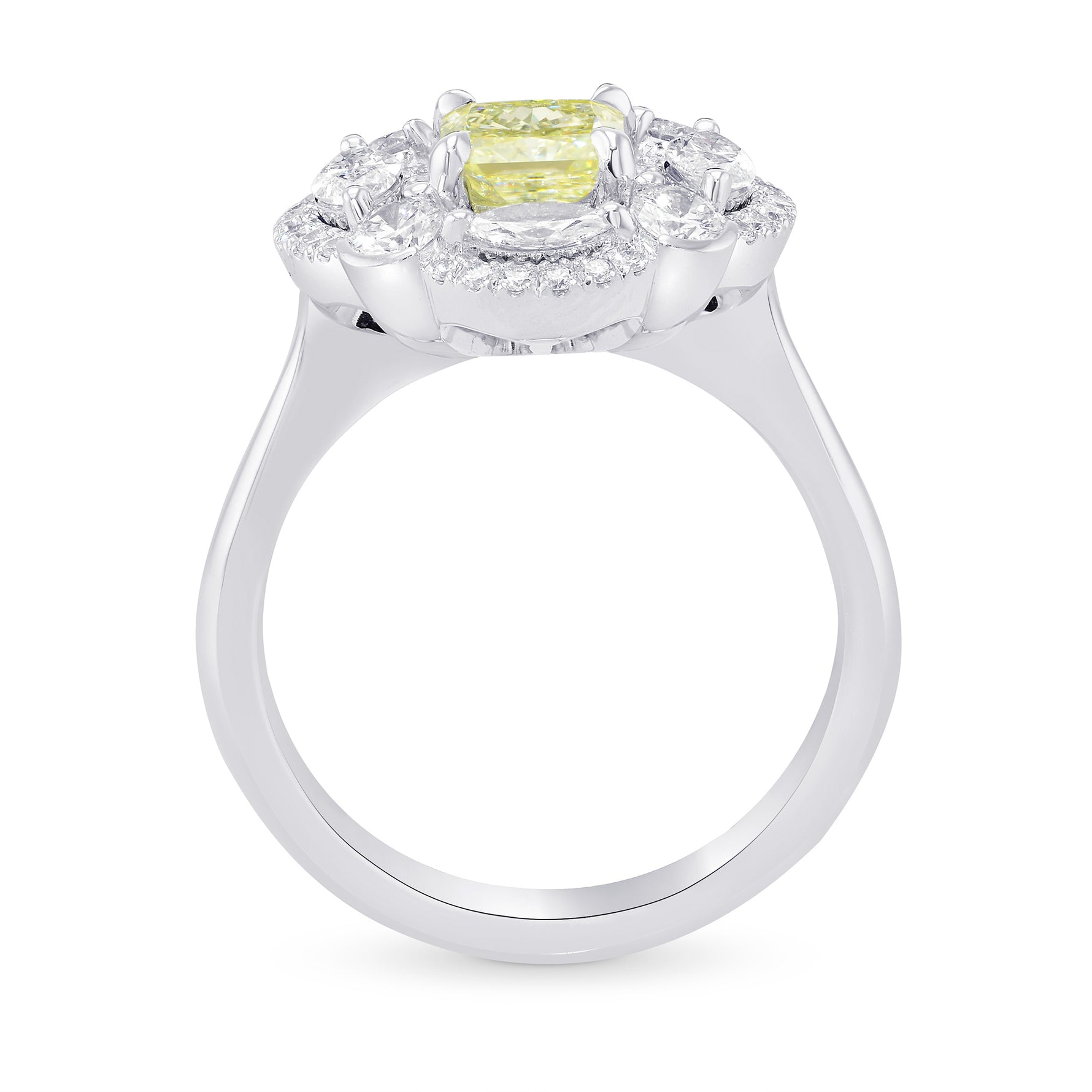 Fancy Yellow Radiant Diamond Extraordinary Ring