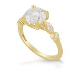 Fancy White Round Diamond Side Stone Ring