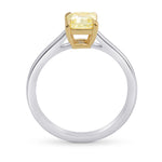 Fancy Light Yellow Cushion Classic Diamond Solitaire Ring 
