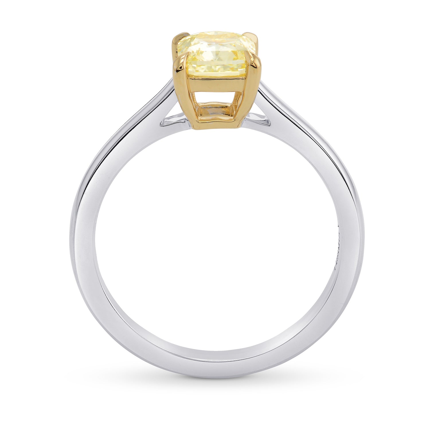 Fancy Light Yellow Cushion Classic Diamond Solitaire Ring 