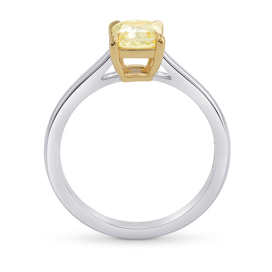 Fancy Light Yellow Cushion Classic Diamond Solitaire Ring 