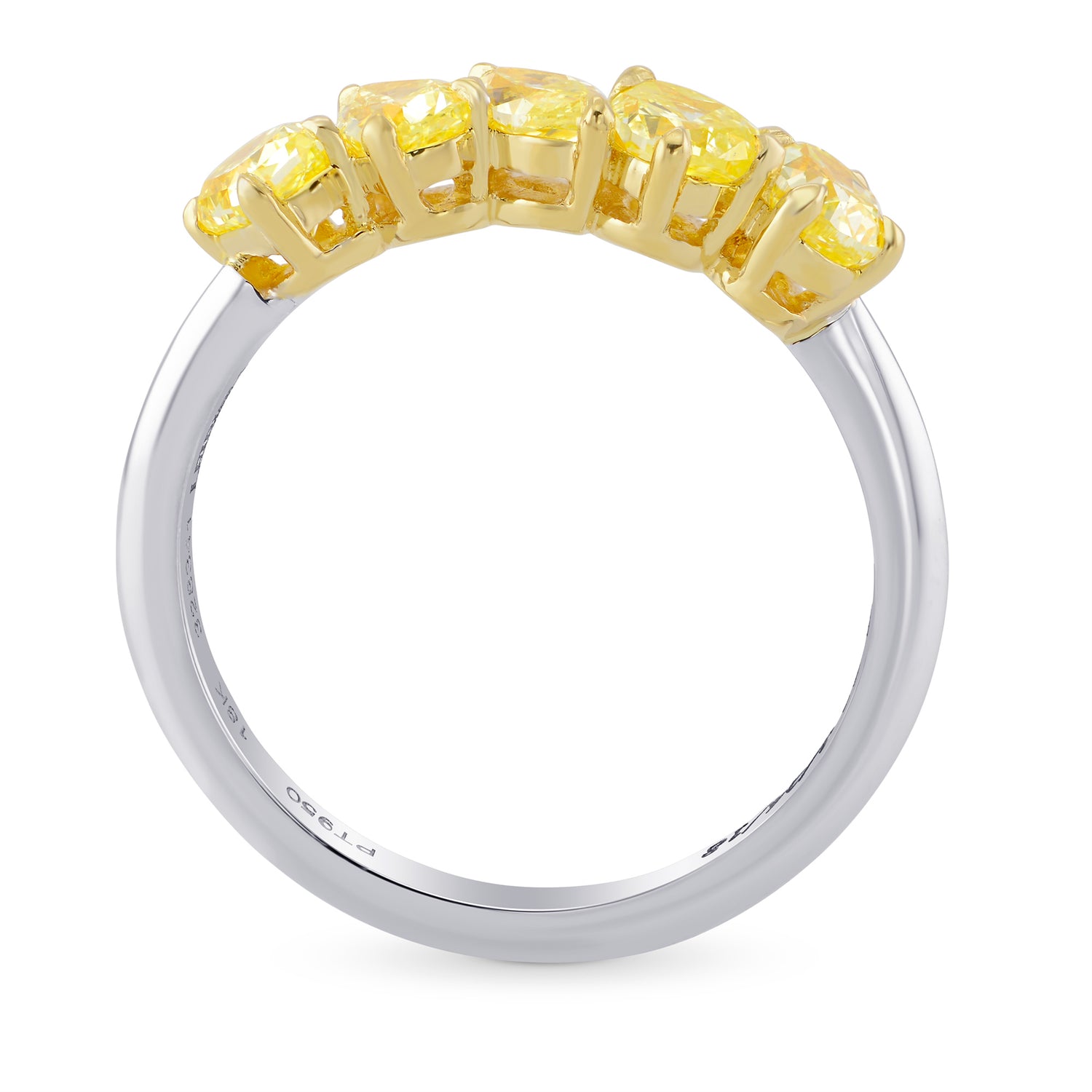 Mix Shape Fancy Yellow Five Stone Ring