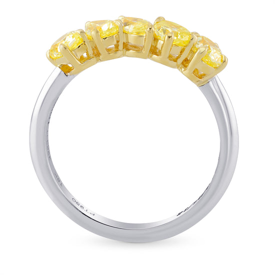 Mix Shape Fancy Yellow Five Stone Ring