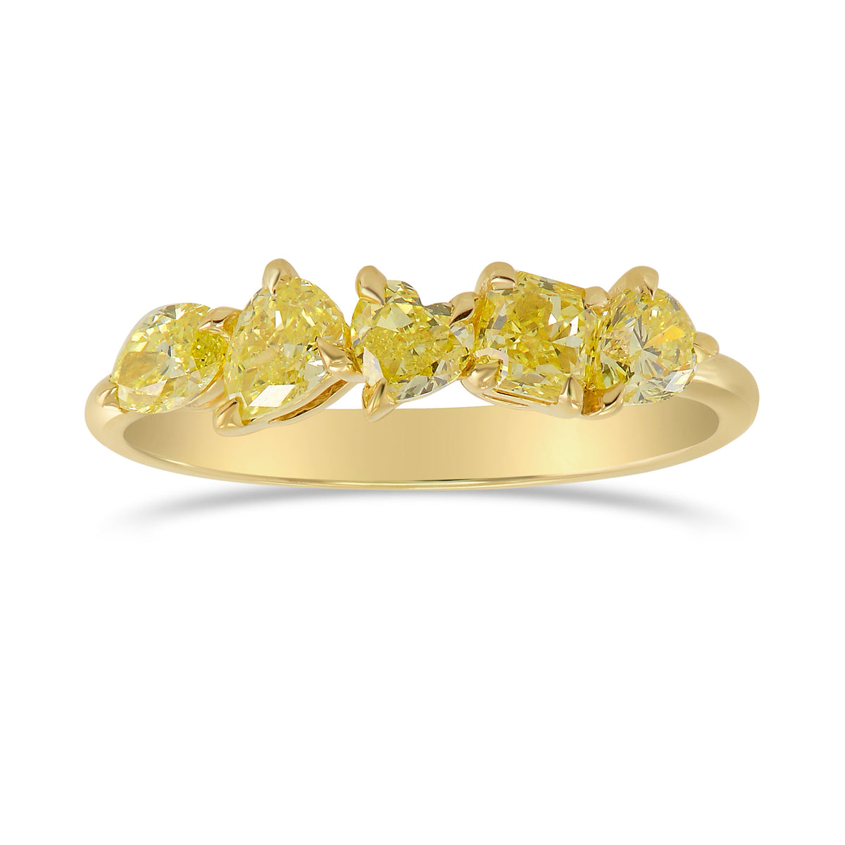 Fancy Yellow Mix Shape Band Ring
