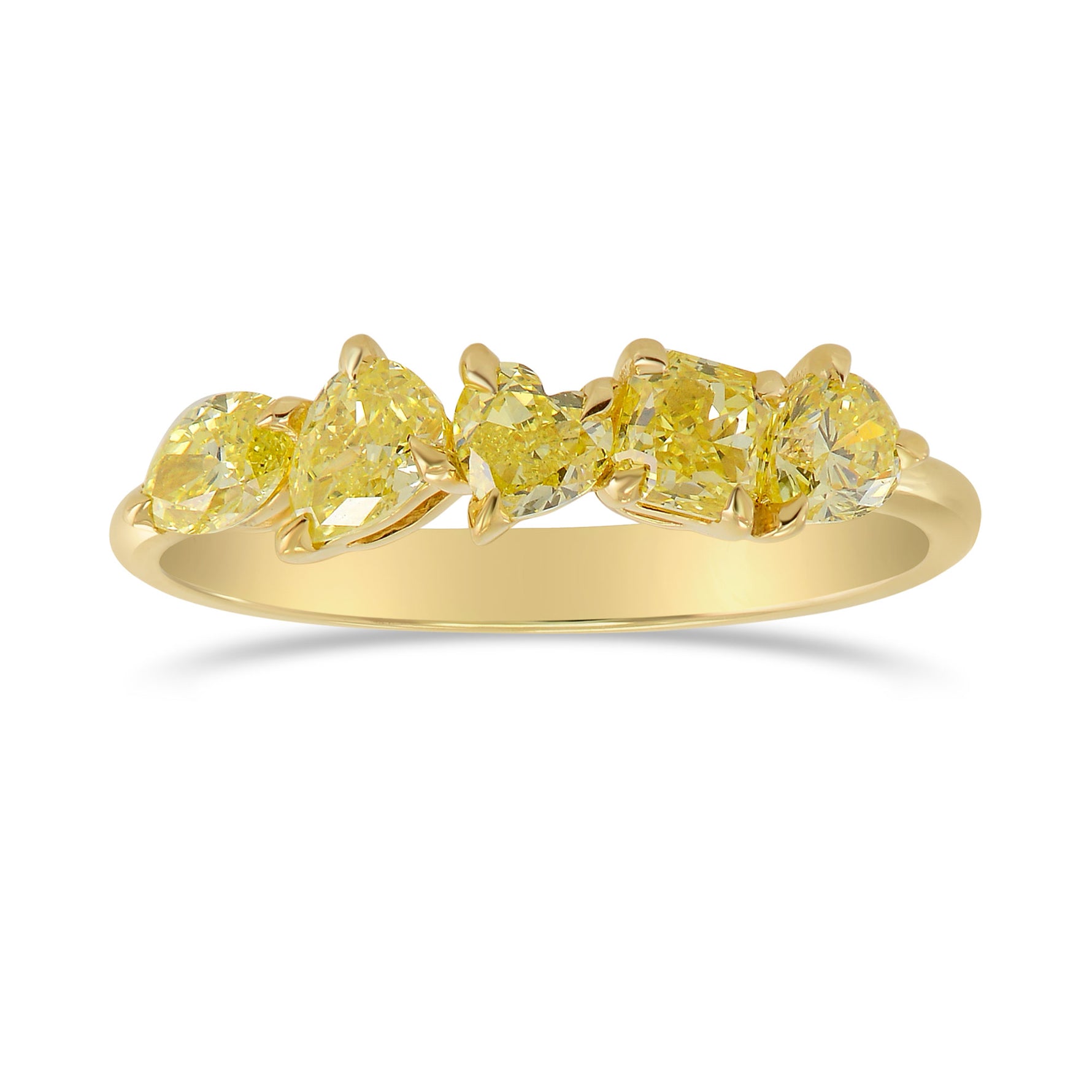 Fancy Yellow Mix Shape Band Ring