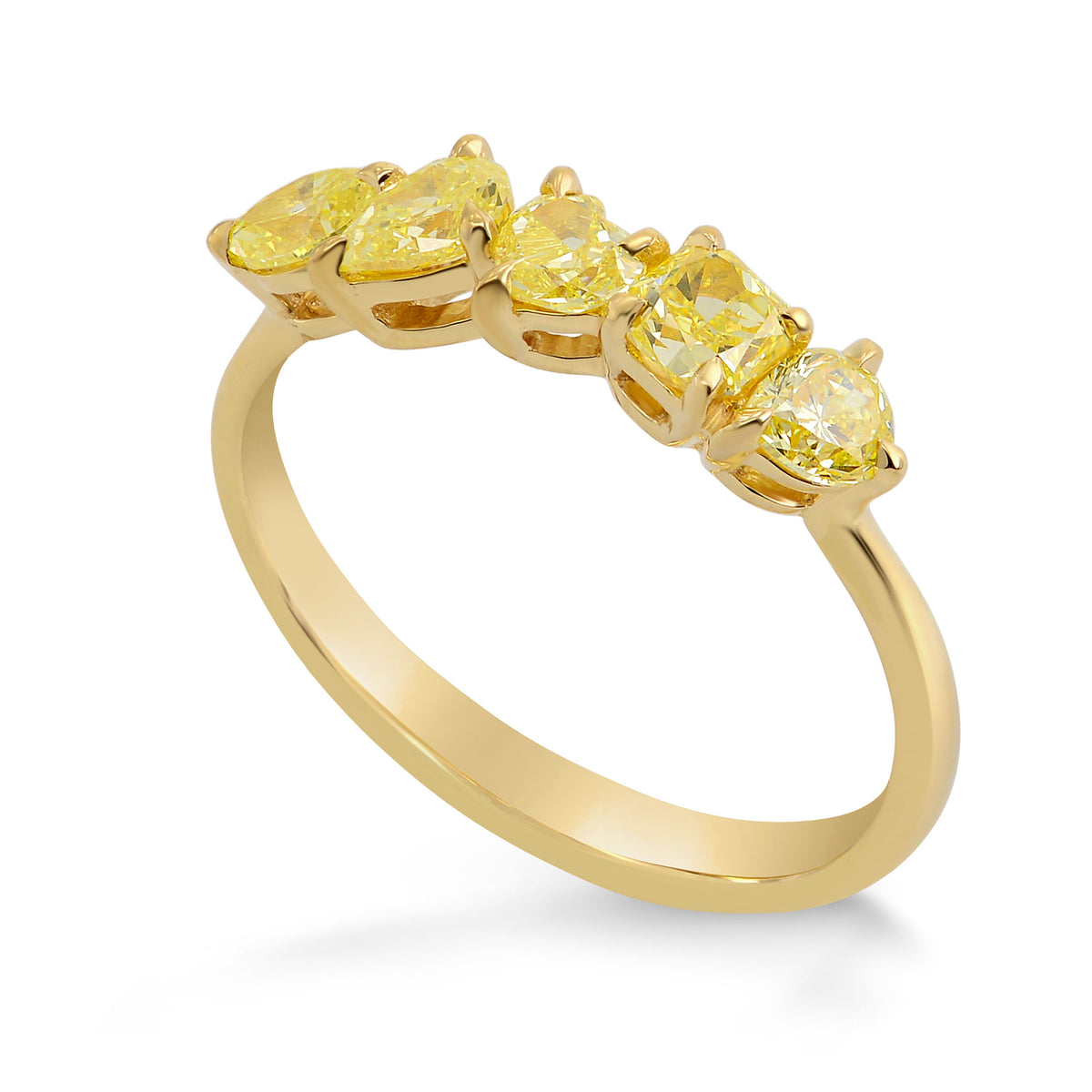 Fancy Yellow Mix Shape Band Ring