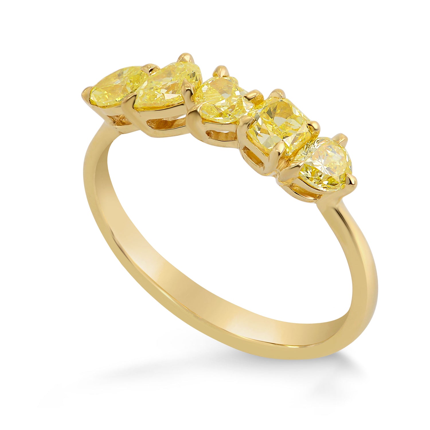 Fancy Yellow Mix Shape Band Ring