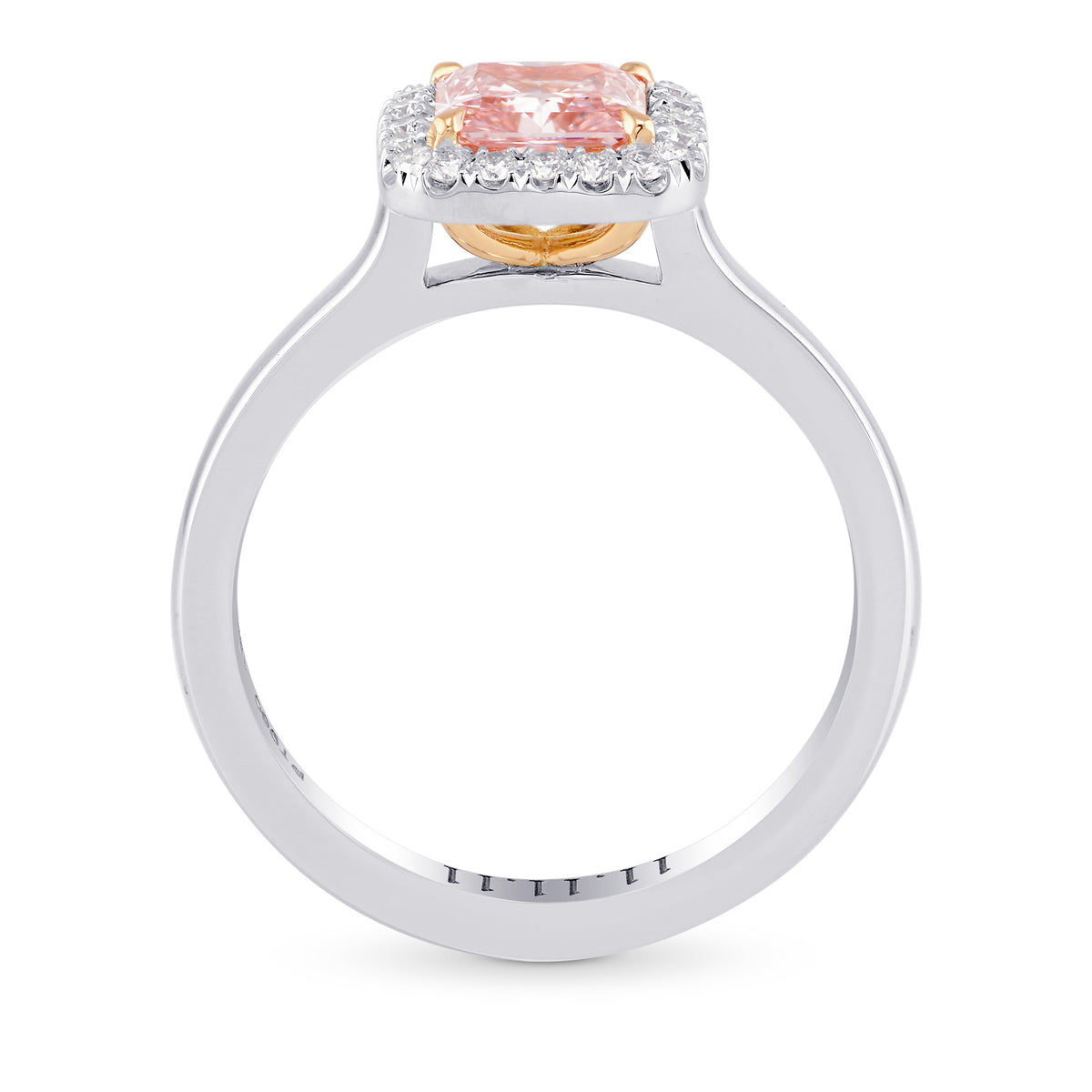 Fancy Intense Pink Radiant Diamond Halo Ring