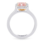 Fancy Intense Pink Radiant Diamond Halo Ring