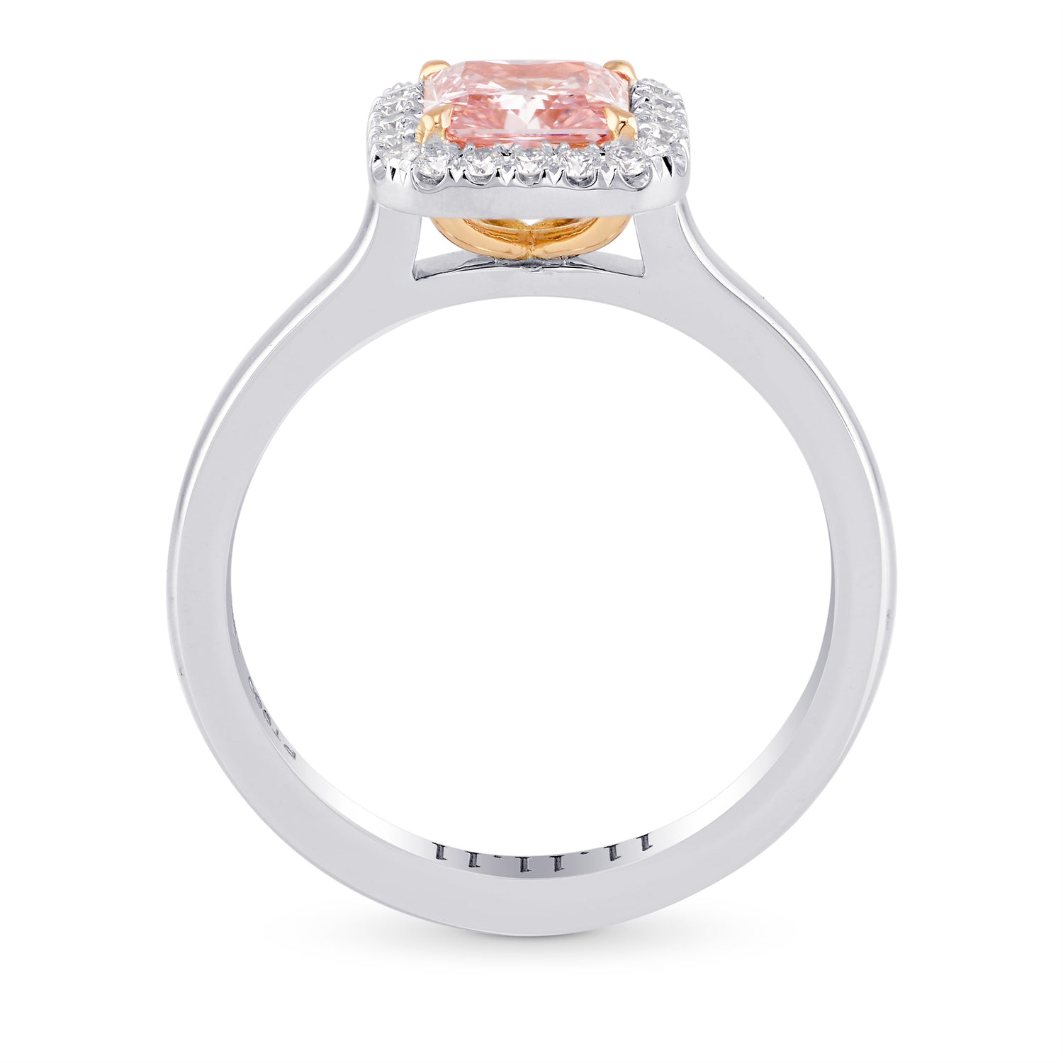 Fancy Intense Pink Radiant Diamond Halo Ring