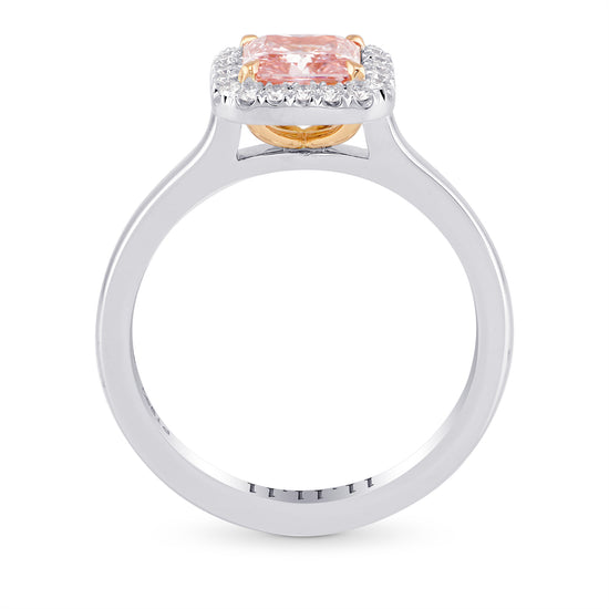 Fancy Intense Pink Radiant Diamond Halo Ring