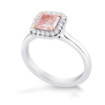 Fancy Intense Pink Radiant Diamond Halo Ring