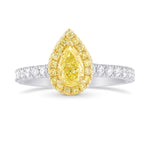 Fancy Yellow Pear Shape Diamond Halo Ring