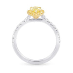 Fancy Yellow Pear Shape Diamond Halo Ring