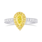 Fancy Yellow Pear Shape Diamond Halo Ring