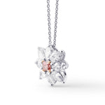 Fancy Deep Pink Radiant and Marquise Diamond Pendant 