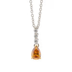 Fancy Intense Yellowish Orange Pear Diamond Drop Pendant