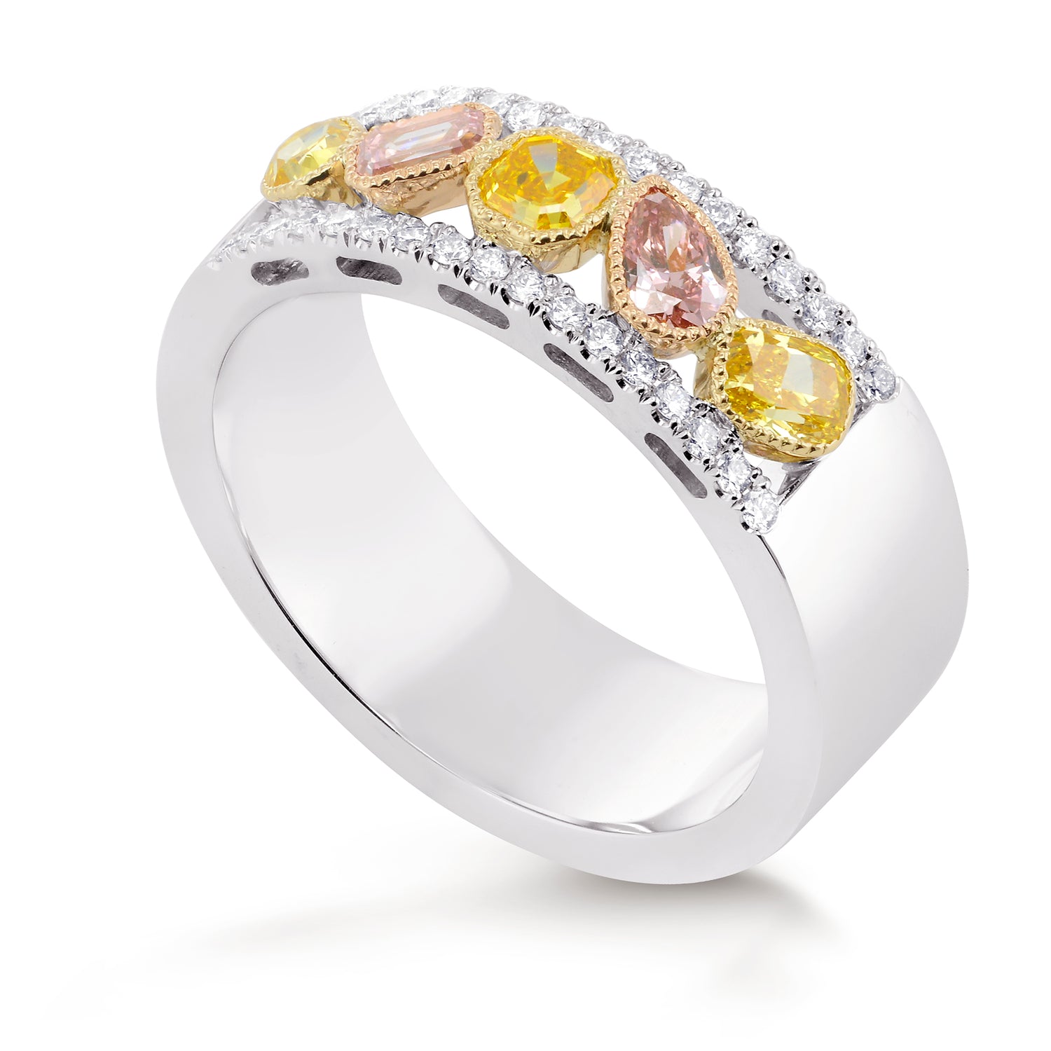 Mixed Color Extraordinary Five Stone Ring