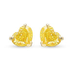 Fancy Intense Yellow Heart Stud Earrings