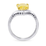 Fancy Intense Yellow Pear Chevron Diamond Ring