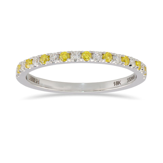 Fancy Intense Yellow and White Diamond Band 