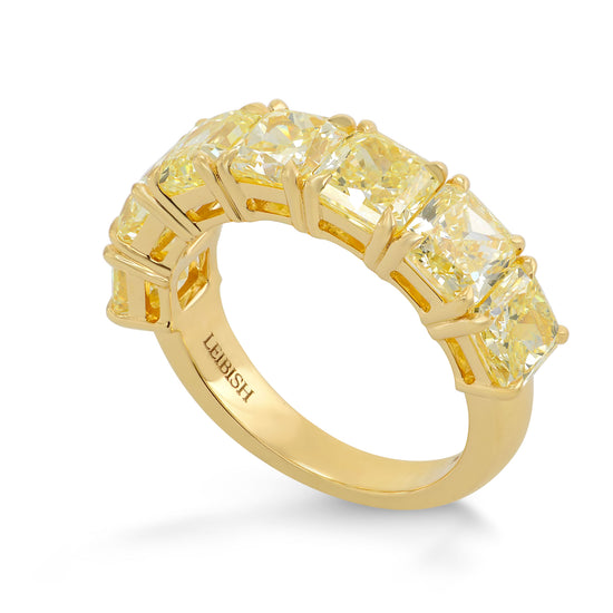 Fancy Light Yellow Radiant Diamond Band Ring